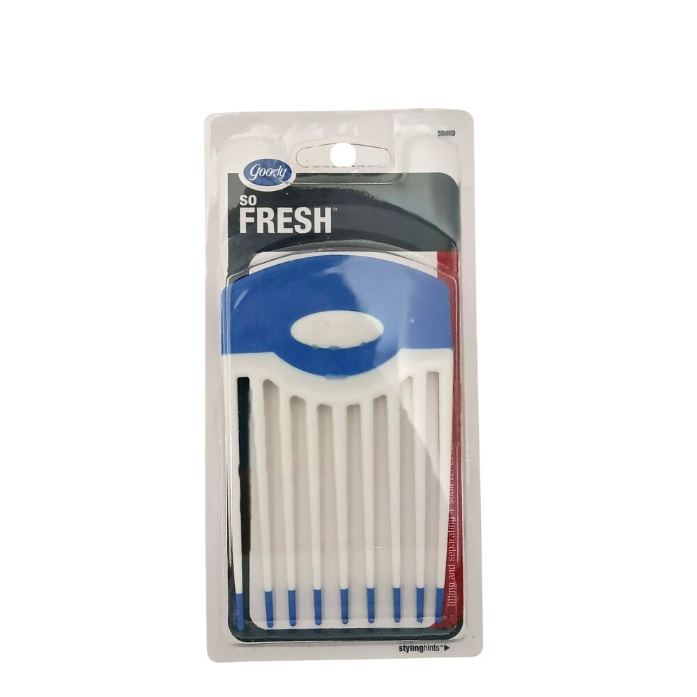 Vintage GOODY So Fresh Comb Hair Pick White Blue Tip Dip New 2006 #58459